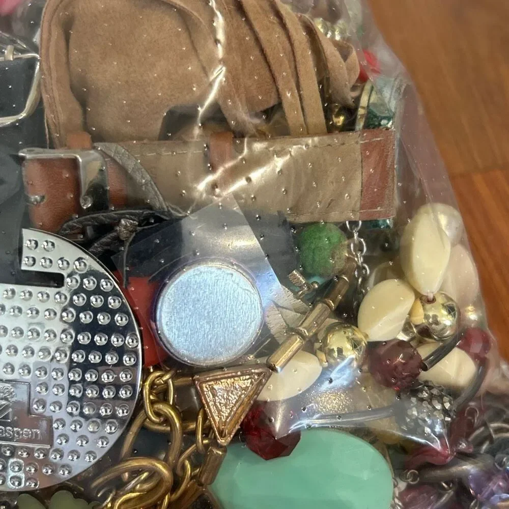 4lbs Bulk junk broken beaded for crafts arts repurposing  book jewelry bags bulk